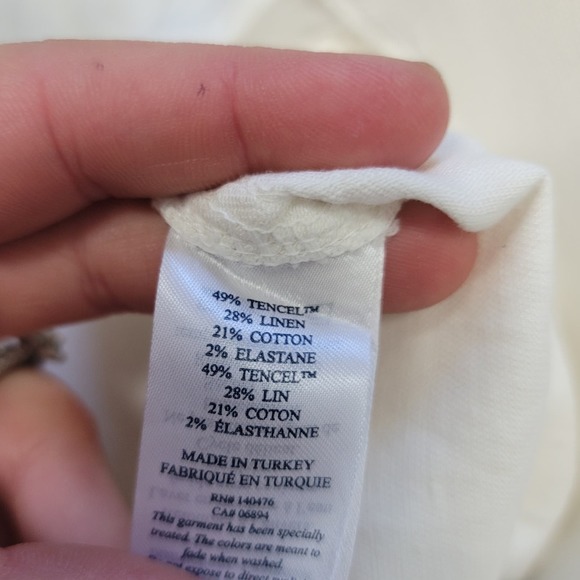 NWT Faherty Women's Arlie Day Linen Blend Pant in White Size Small - Picture 8 of 11